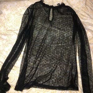 Black mesh long sleeve